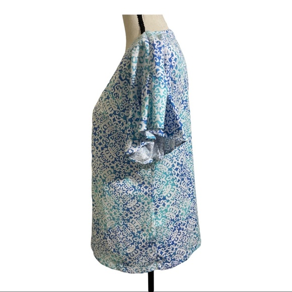 Lauren Ralph Lauren black label v neck top size small pattern. Baumwolle cotton - Picture 8 of 12